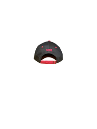 S.D.G. Baseball Cap – Black & Red | Woven SDG Badge | 100% Cotton |  Adjustable Strap