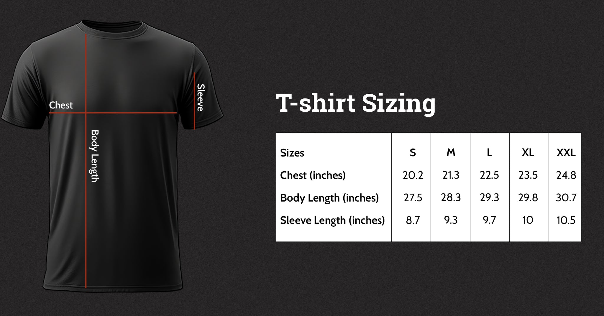 t-shirt sizing guide