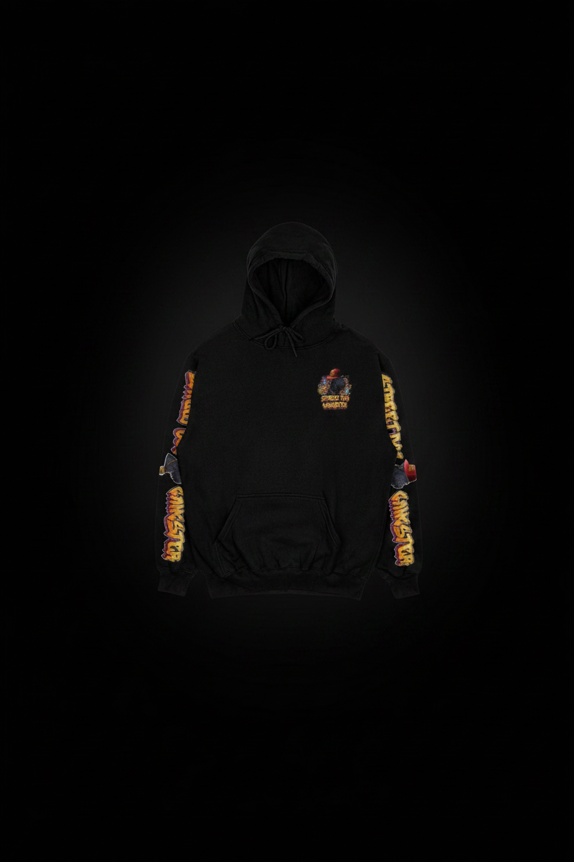 Limited Edition Graffiti Hoodie - Dramatic Dark Background