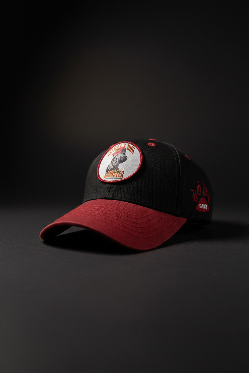 S.D.G. Baseball Cap – Black & Red | Woven SDG Badge | 100% Cotton |  Adjustable Strap